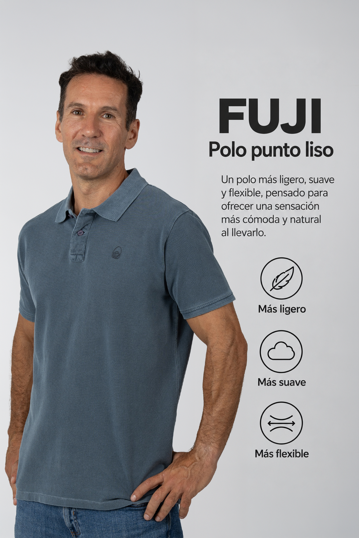 FUJI Polo M/CP/L Night Blue Pig.