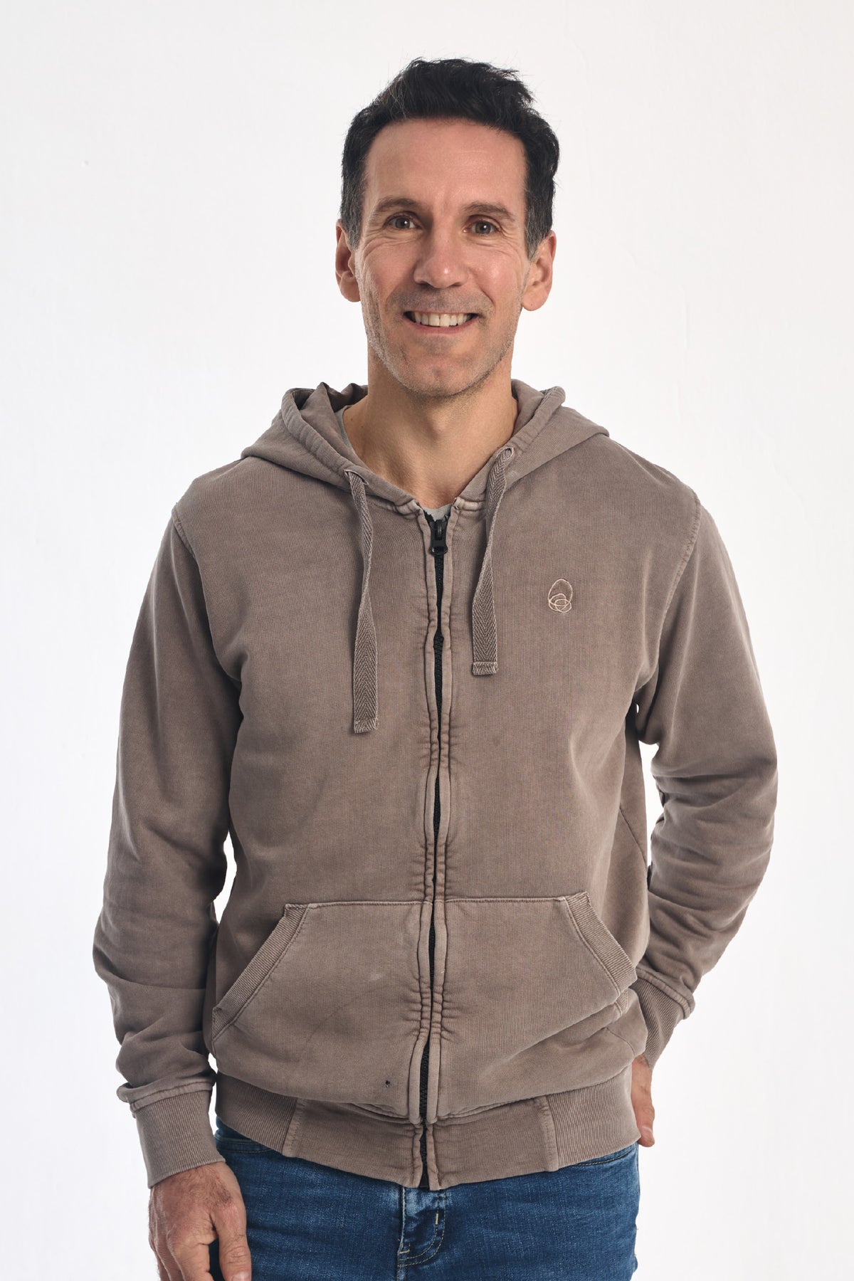 OVAL NANSA (BORDADO) Chaqueta Cremallera Cacao de La Nansa para hombre