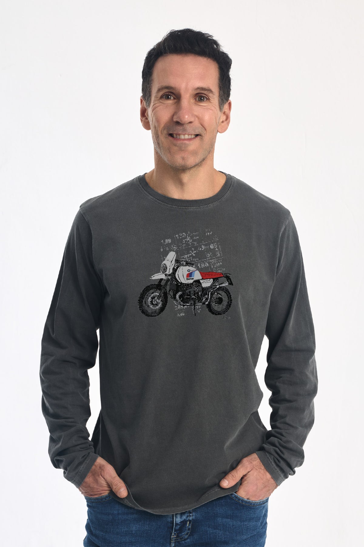 GS M/Larga Gris Medio de La Nansa para hombre