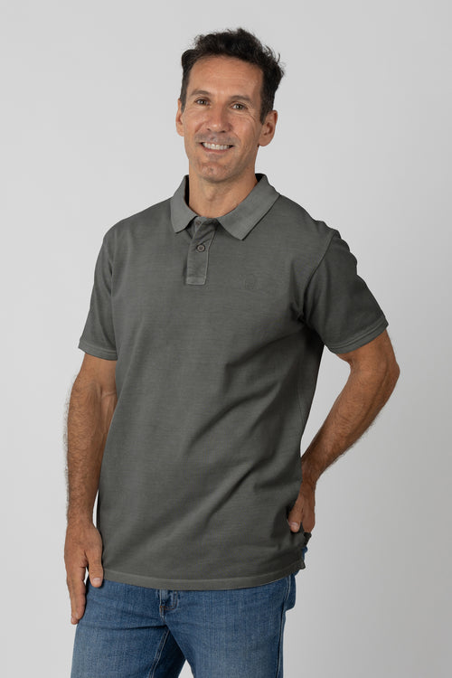 FUJI Polo M/C P/L Gris Medio Pig.