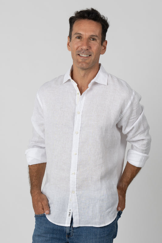 CAMISA LINO M/L Blanco